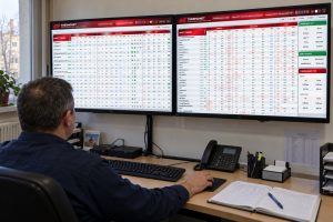 Dispecer Thermonet Suceava monitorizând parametrii instalațiilor de termoficare pe ecranele sistemului SCADA